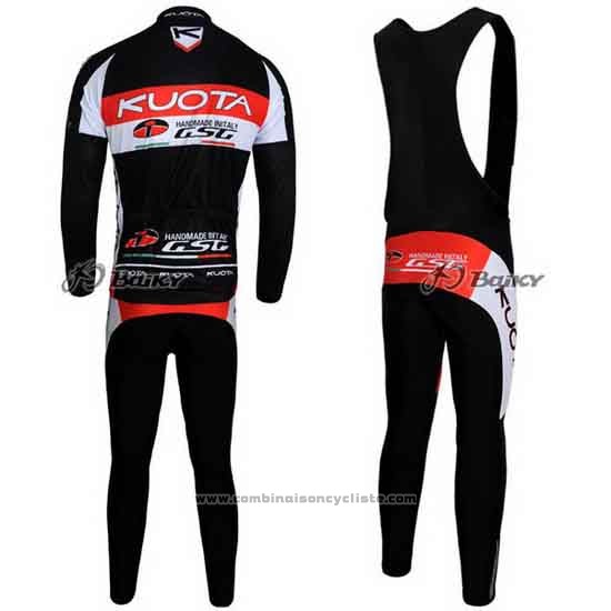2011 Maillot Cyclisme Kuota Noir et Blanc Manches Longues et Cuissard