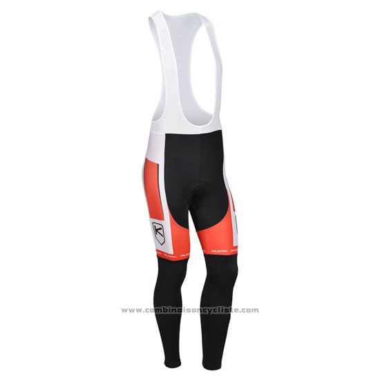 2013 Maillot Cyclisme Kuota Blanc et Rouge Manches Longues et Cuissard