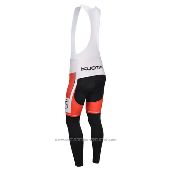 2013 Maillot Cyclisme Kuota Blanc et Rouge Manches Longues et Cuissard