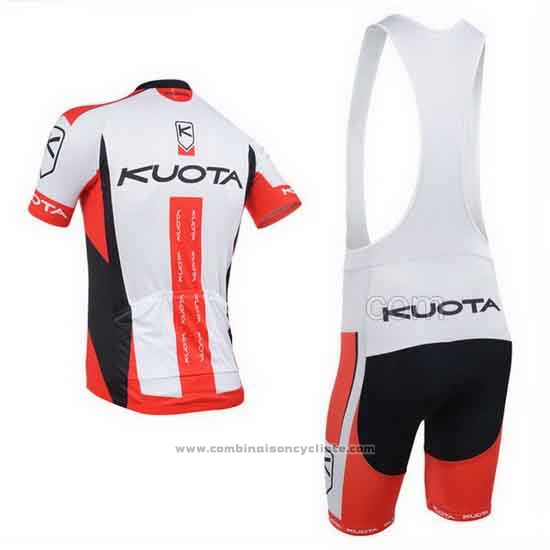 2013 Maillot Cyclisme Kuota Rouge et Blanc Manches Courtes et Cuissard