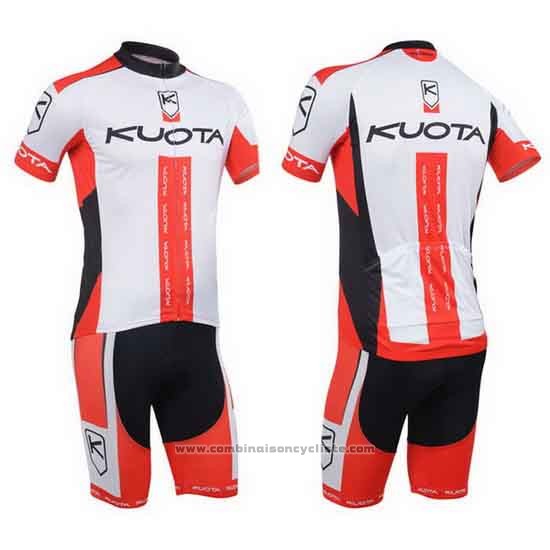 2013 Maillot Cyclisme Kuota Rouge et Blanc Manches Courtes et Cuissard