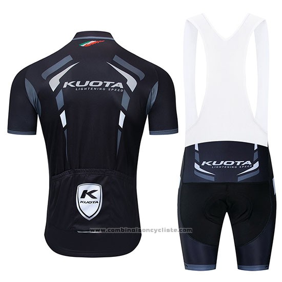 2019 Maillot Cyclisme Kuota Noir Blanc Manches Courtes et Cuissard
