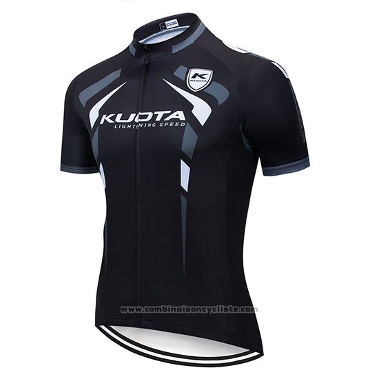 2019 Maillot Cyclisme Kuota Noir Blanc Manches Courtes et Cuissard