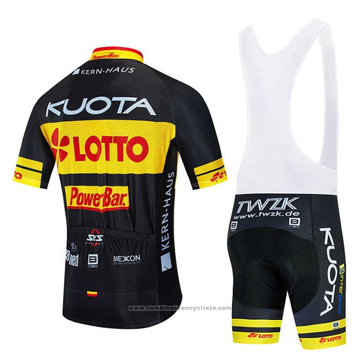 2020 Maillot Cyclisme Kuota Noir Jaune Manches Courtes et Cuissard