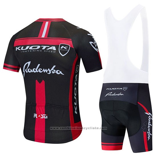2020 Maillot Cyclisme Kuota Noir Rouge Manches Courtes et Cuissard