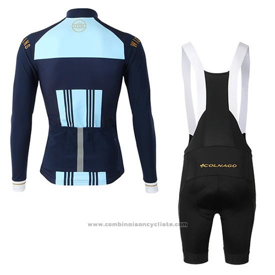 2019 Maillot Cyclisme Lecol Azur Bleu Manches Longues et Cuissard
