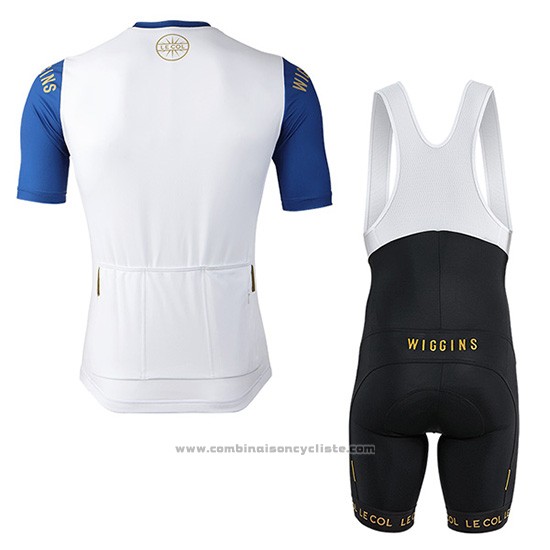 2019 Maillot Cyclisme Lecol Blanc Bleu Manches Courtes et Cuissard