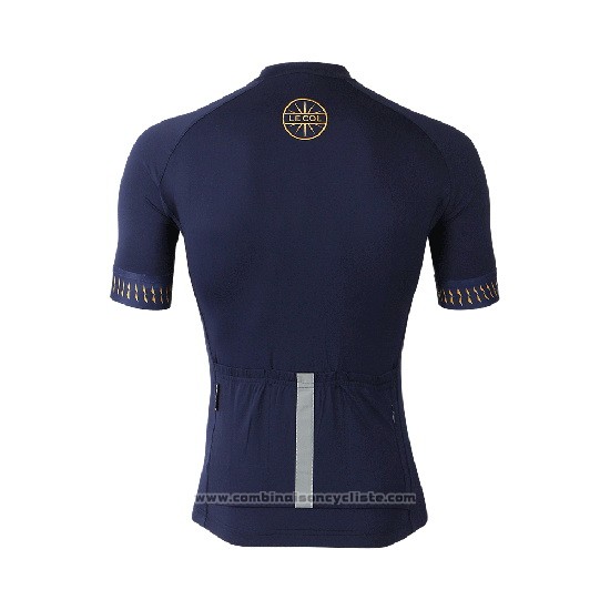 2019 Maillot Cyclisme Lecol Bleu Manches Courtes et Cuissard
