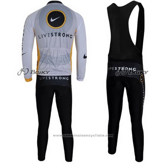 2010 Maillot Cyclisme Livestrong Noir Manches Longues et Cuissard