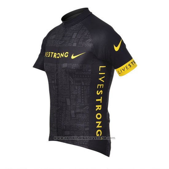 2012 Maillot Cyclisme Livestrong Noir Manches Courtes et Cuissard