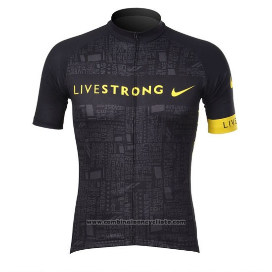 2012 Maillot Cyclisme Livestrong Noir Manches Courtes et Cuissard