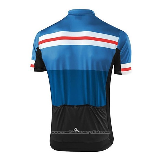 2018 Maillot Cyclisme Loffler Noir Bleu Manches Courtes et Cuissard