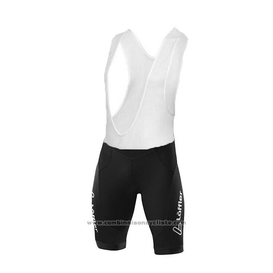 2018 Maillot Cyclisme Loffler Noir Gris Manches Courtes et Cuissard