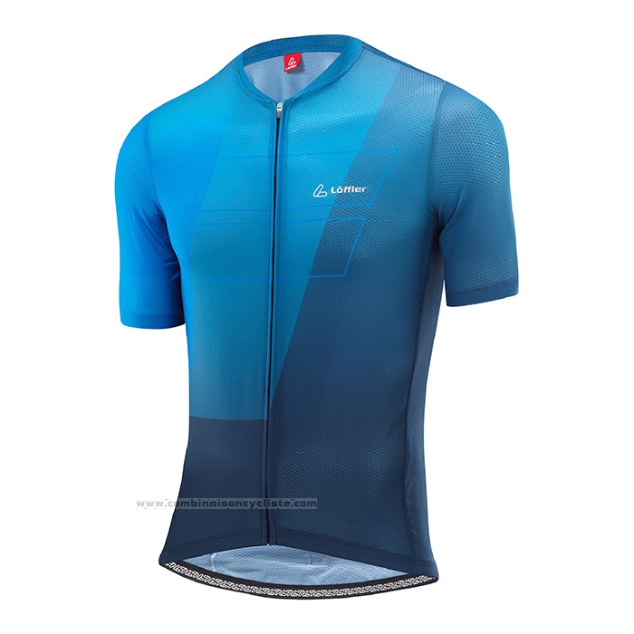 2022 Maillot Cyclisme Loffler Bleu Manches Courtes et Cuissard