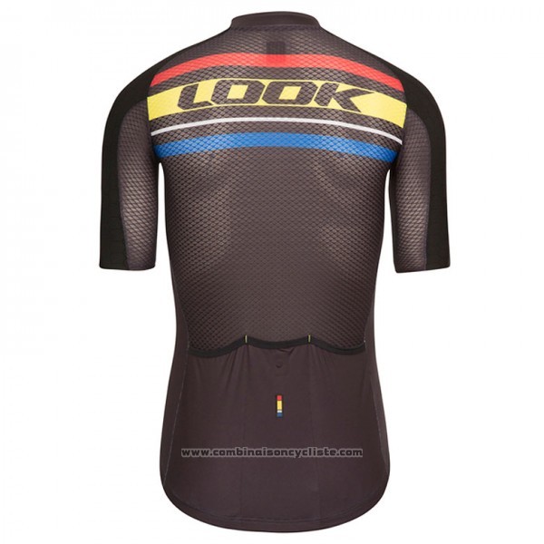 2017 Maillot Cyclisme Look Aero Carrera Noir et Jaune Manches Courtes et Cuissard