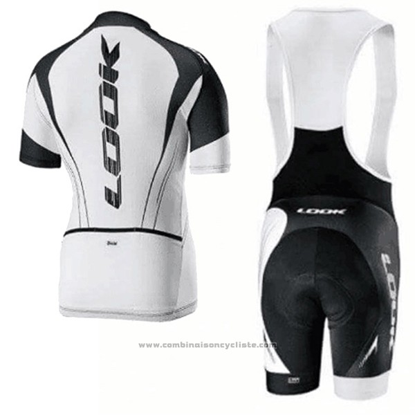 2017 Maillot Cyclisme Look Blanc Manches Courtes et Cuissard