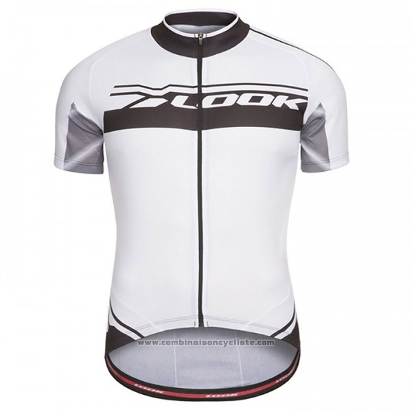 2017 Maillot Cyclisme Look Pro Equipo Noir et Blanc Manches Courtes et Cuissard