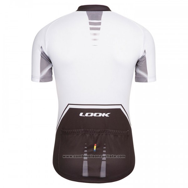 2017 Maillot Cyclisme Look Pro Equipo Noir et Blanc Manches Courtes et Cuissard