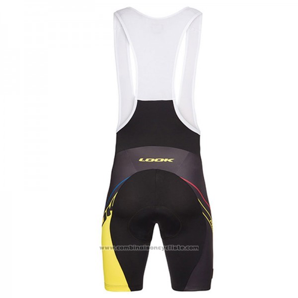 2017 Maillot Cyclisme Look Pro Equipo Noir et Jaune Manches Courtes et Cuissard