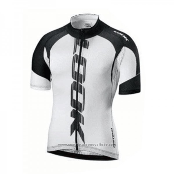 2018 Maillot Cyclisme Look Noir Blanc Manches Courtes Cuissard