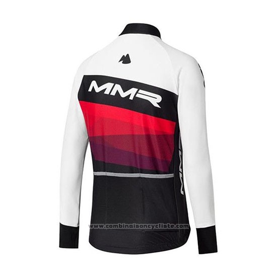 2020 Maillot Cyclisme MMR Blanc Noir Rouge Manches Longues et Cuissard