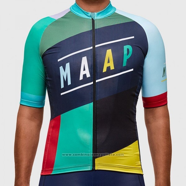 2017 Maillot Cyclisme Maap Bleu et Azur Manches Courtes et Cuissard
