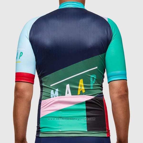 2017 Maillot Cyclisme Maap Bleu et Azur Manches Courtes et Cuissard