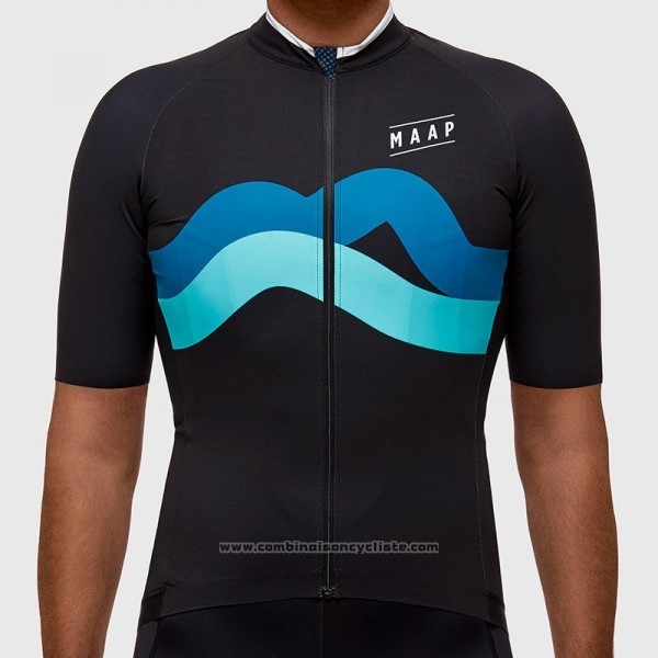 2017 Maillot Cyclisme Maap Fat Stripe Noir Manches Courtes et Cuissard