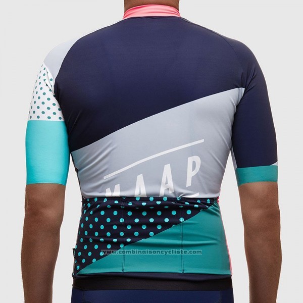 2017 Maillot Cyclisme Maap Gris et Azur Manches Courtes et Cuissard