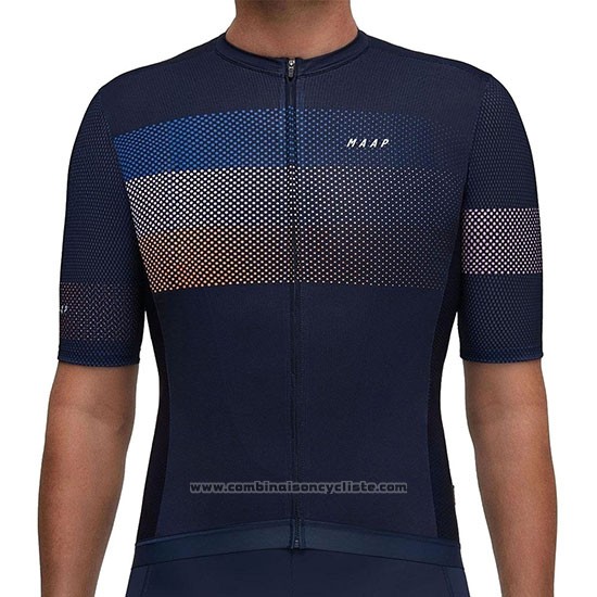 2019 Maillot Cyclisme Maap Aether Fonce Bleu Manches Courtes et Cuissard