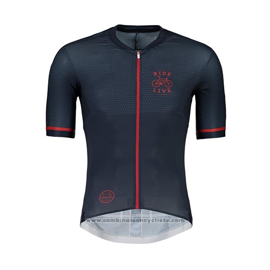 2018 Maillot Cyclisme Maloja Pushbikersm Noir Manches Courtes et Cuissard