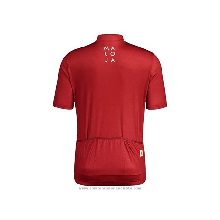 2020 Maillot Cyclisme Maloja Rouge Blanc Manches Courtes et Cuissard