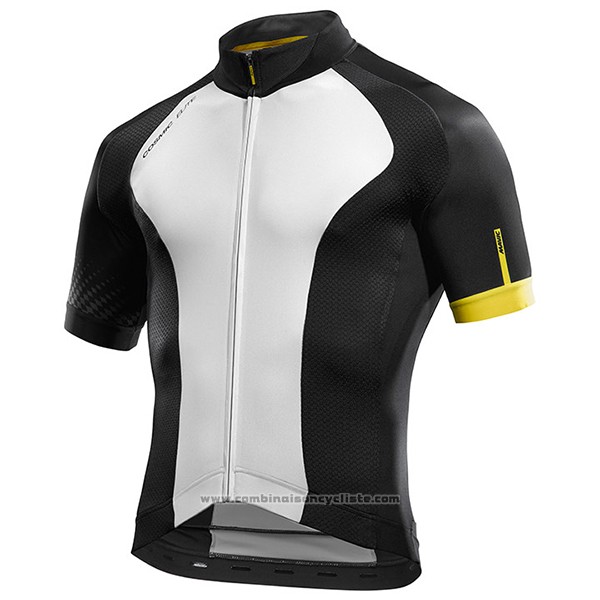 2017 Maillot Cyclisme Mavic Blanc et Noir Manches Courtes et Cuissard