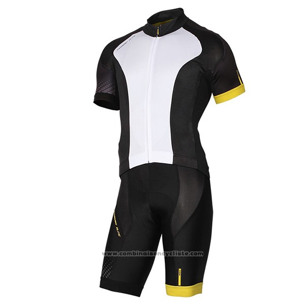 2017 Maillot Cyclisme Mavic Blanc et Noir Manches Courtes et Cuissard