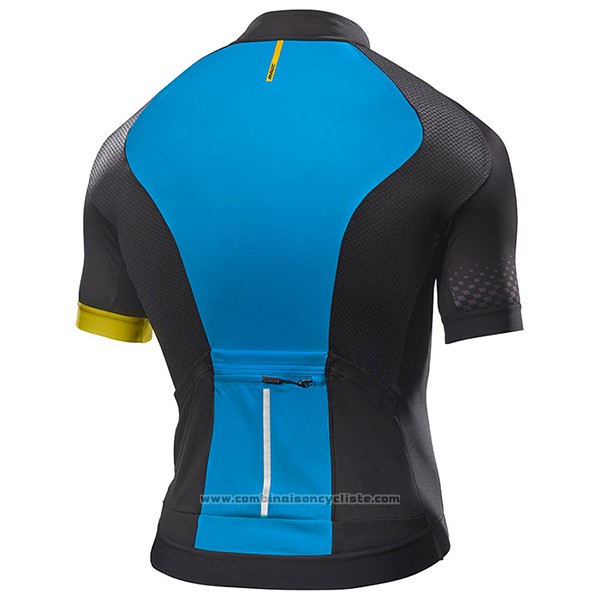 2017 Maillot Cyclisme Mavic Bleu et Noir Manches Courtes et Cuissard