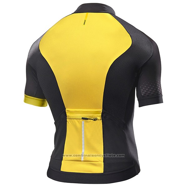 2017 Maillot Cyclisme Mavic Jaune et Noir Manches Courtes et Cuissard