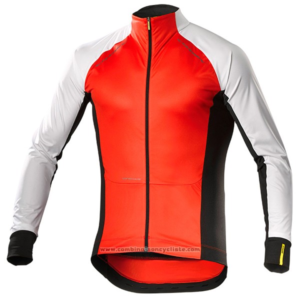 2017 Maillot Cyclisme Mavic Manches Longues et Cuissard Blanc et Orange Manches Courtes et Cuissard