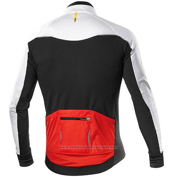 2017 Maillot Cyclisme Mavic Manches Longues et Cuissard Blanc et Orange Manches Courtes et Cuissard