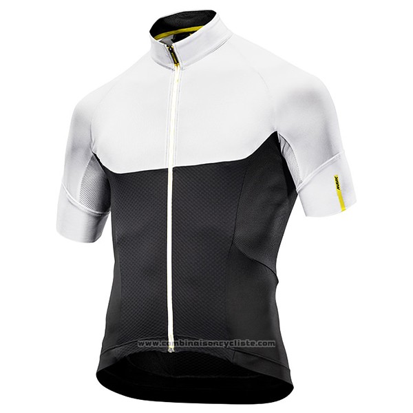2017 Maillot Cyclisme Mavic Noir et Blanc Manches Courtes et Cuissard
