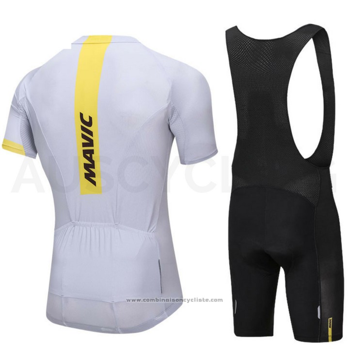 2018 Maillot Cyclisme Mavic Blanc Manches Courtes et Cuissard