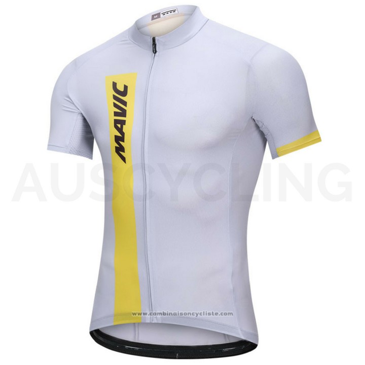 2018 Maillot Cyclisme Mavic Blanc Manches Courtes et Cuissard