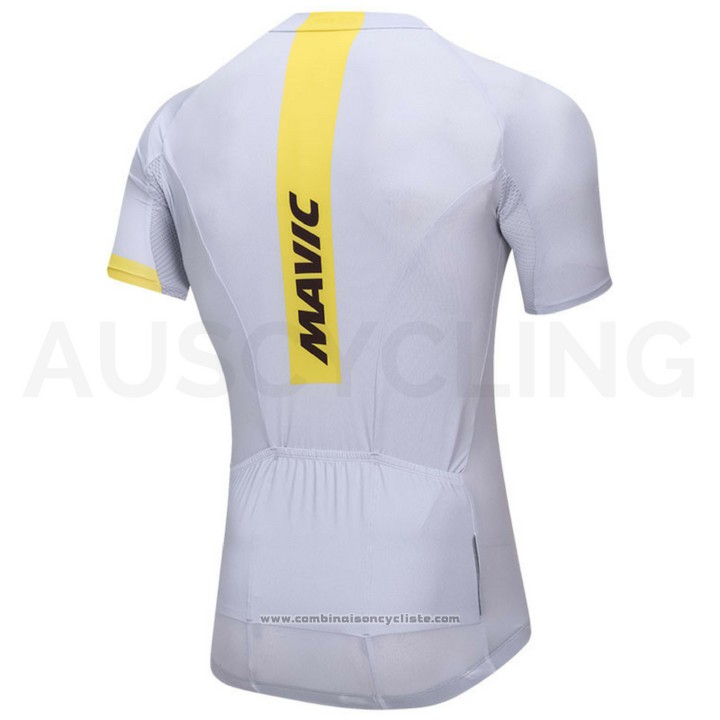 2018 Maillot Cyclisme Mavic Blanc Manches Courtes et Cuissard