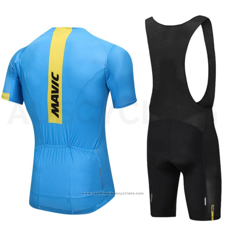 2018 Maillot Cyclisme Mavic Bleu Manches Courtes et Cuissard