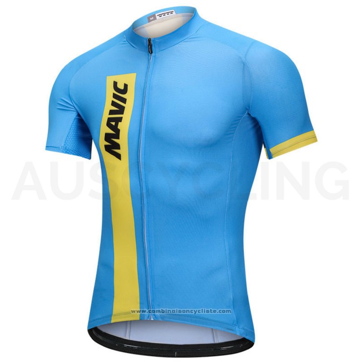 2018 Maillot Cyclisme Mavic Bleu Manches Courtes et Cuissard