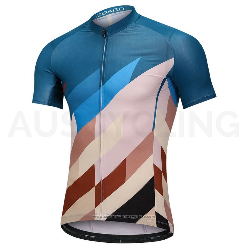 2018 Maillot Cyclisme Mavic Bleu et Marron Manches Courtes et Cuissard