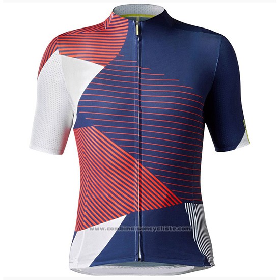 2018 Maillot Cyclisme Mavic Cosmic LTD Fonce Bleu Manches Courtes et Cuissard