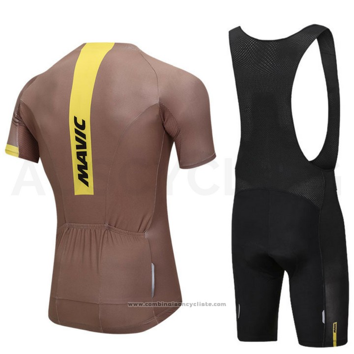 2018 Maillot Cyclisme Mavic Marron Manches Courtes et Cuissard
