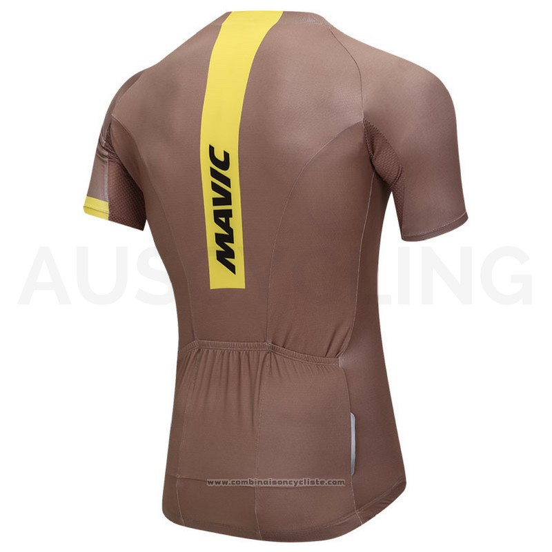 2018 Maillot Cyclisme Mavic Marron Manches Courtes et Cuissard