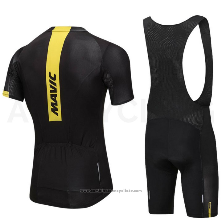 2018 Maillot Cyclisme Mavic Noir Manches Courtes et Cuissard