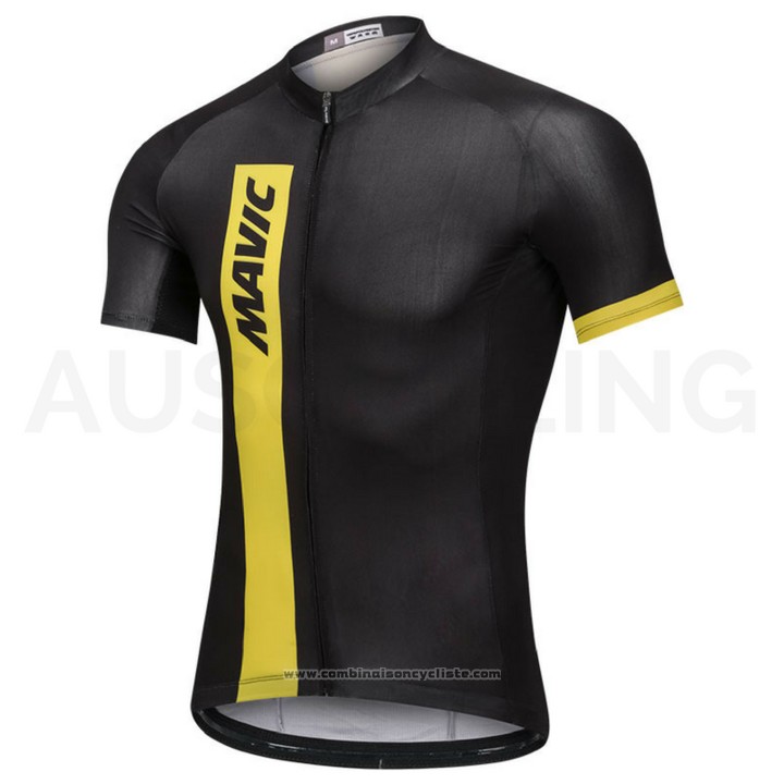 2018 Maillot Cyclisme Mavic Noir Manches Courtes et Cuissard